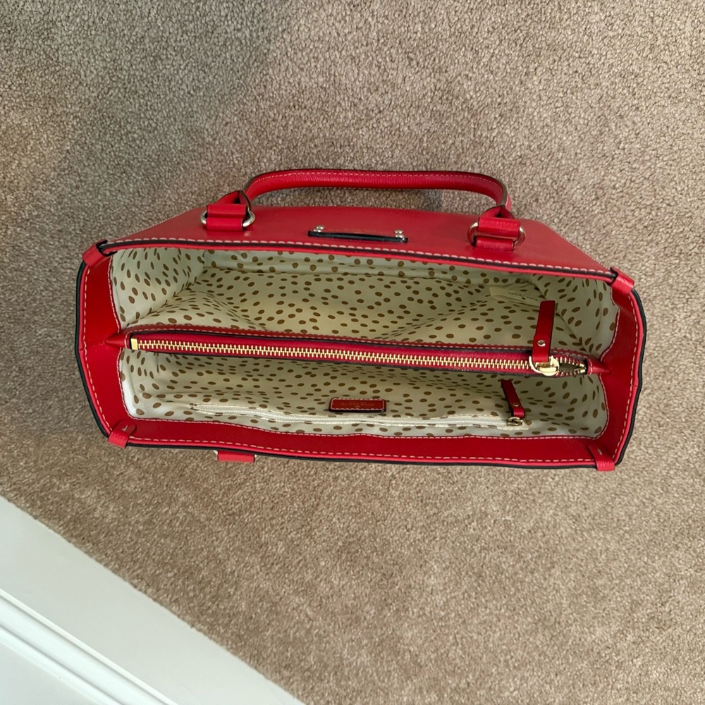 Like New Kate Spade Cherry Red Leather Satchel/Tote Purse/Pocketbook - Picture 10 of 15
